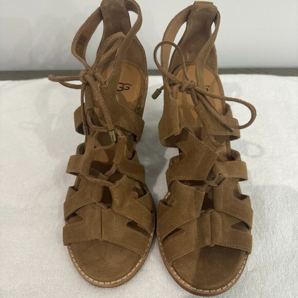 UGG AUSTRALIA Tan Lace Up Pumps - Size 7 - NEW! - Picture 5 of 9